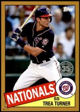 Trea Turner 2020 Topps 1985 35th Anniversary Series 2 5x7 Gold #85TB-50 8/10 Nat
