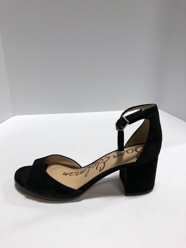 Sam Edelman Odila Womens Ankle Strap Sandal Heel Black Suede 7.5 M | eBay