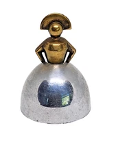 RARE 1930s Chase Art Deco Lady Bell – Walter Von Nessen Chrome Brass DESIGN