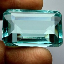Large Aquamarine 37.45 Ct. Emerald Faceted Cut Loose Gemstone Gift for Birthday