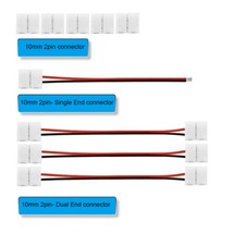 10mm LED Tape Connector 2Pin LED Strip Connectors For 5050 5630 single LED Strip