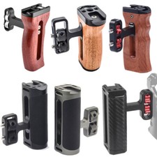 Universal DSLR Camera Cage Wooden/Metal Side Handle Grip Mini Handgrip with 1/4