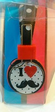 New swagstyle Vivitar KIDS I love MOUSTACHE Stereo HEADPHONES with in-line mic