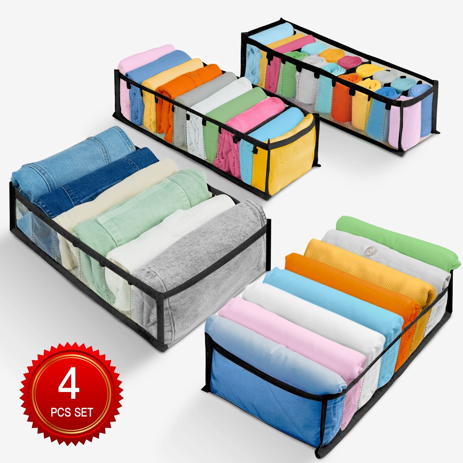 4 PCS Clothes and Underwear organizer for drawers, closet organizers and storage-image