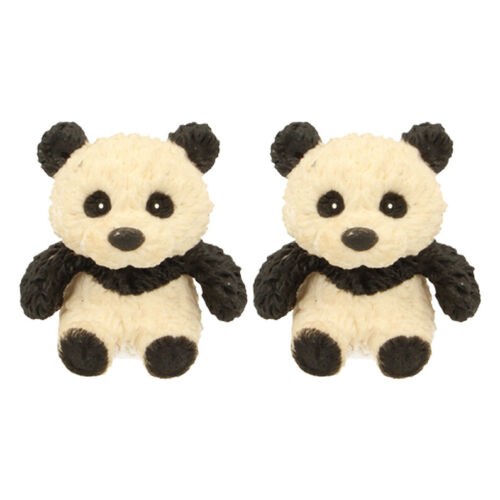2x Fumfings Novelty Beanie Animal Panda 7cm Squish Squeeze Fun Toys Children 3y+ - Picture 1 of 2