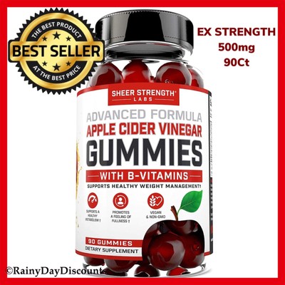 EXTRA STRENGTH Apple Cider Vinegar Gummies 500mg Keto ACV Gummy With