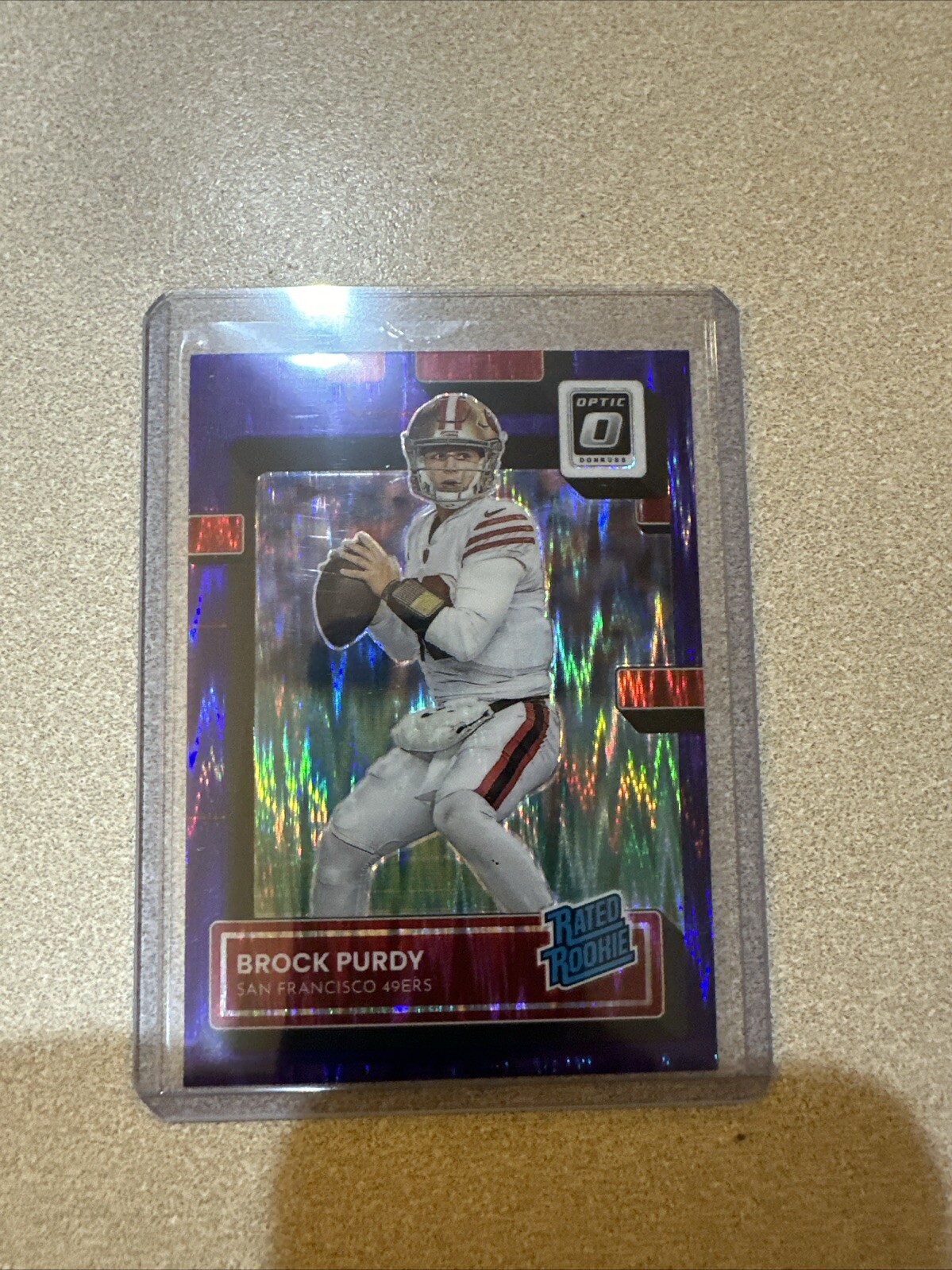 2022 PANINI OPTIC- BROCK PURDY PURPLE SHOCK ROOKIE RC #277 #49ERS
