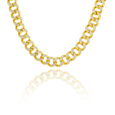 Gold Plated Iced Heavy Cuban Link Chain 18
