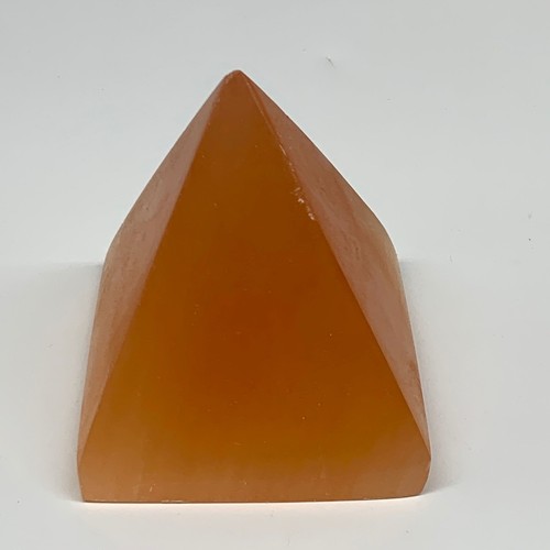 548g, 3.5"x3.2" Orange Selenite/Satin Spar Pyramid Crystal @Morocco, B24193 - Picture 7 of 11