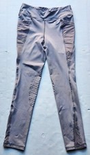 Tuff Rider Kids Knee Patch Starter Pull On Gray Tights Pants Equestrian
