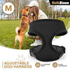 Black Dog Pet Puppy Harness Breathable Mesh Chest Strap Reflective Walking Vest