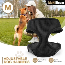 Black Dog Pet Puppy Harness Breathable Mesh Chest Strap Reflective Walking Vest