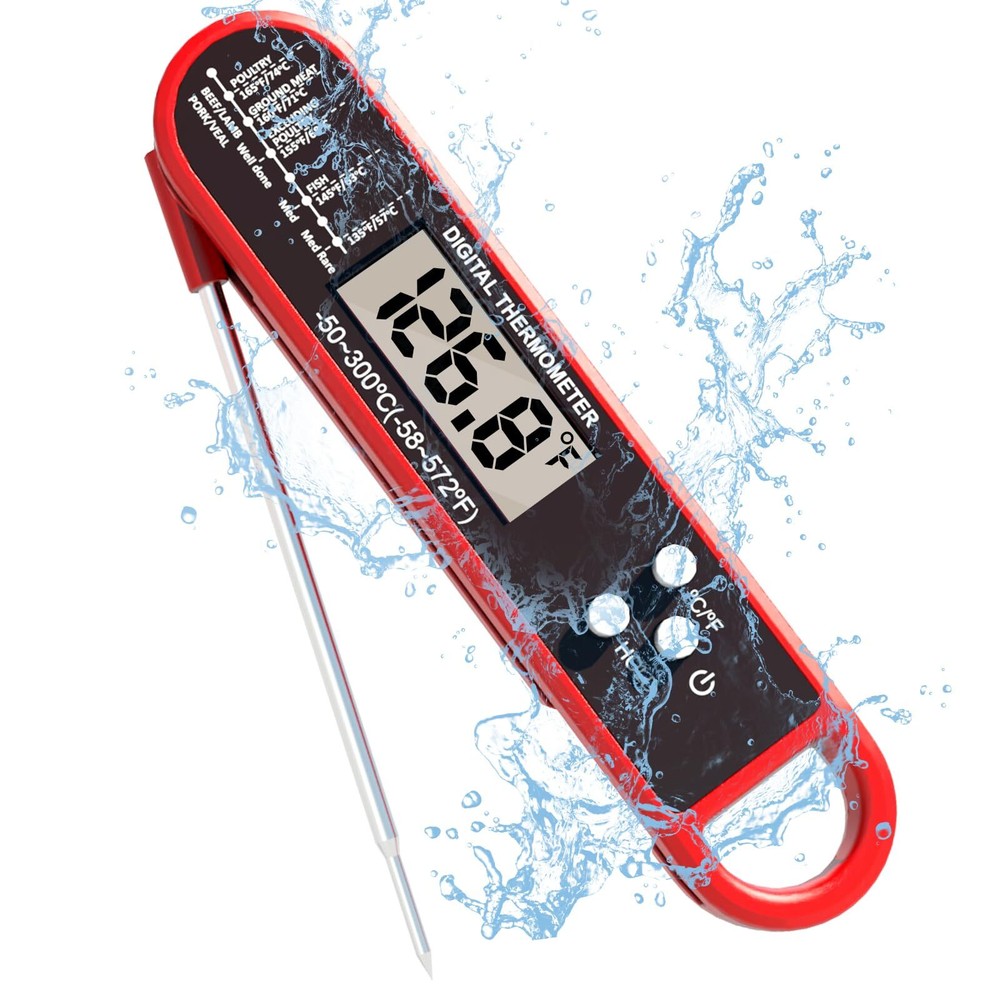 Meat Thermometer Digital Waterproof Food Thermometer Grillers Instant Read fo...