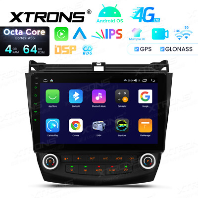 10.1'' Android 14 4G LTE Car Stereo Radio GPS DSP 4+64GB For Honda Accord 7 VII