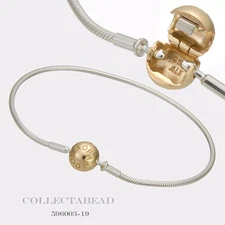 Authentic Pandora Essence Sterling Silver & 14k Gold Bracelet 7.5" 596003-19