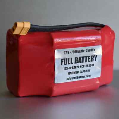 37 V 7000 mAh lithium battery pack with XT-60 plug, replacement for 4.4 Ah 36V