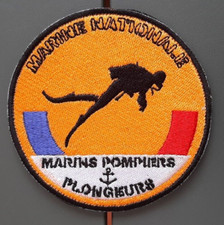 MARINS POMPIERS PLONGEURS MARINE NATIONALE Patch tissu ORIGINAL France 95mm