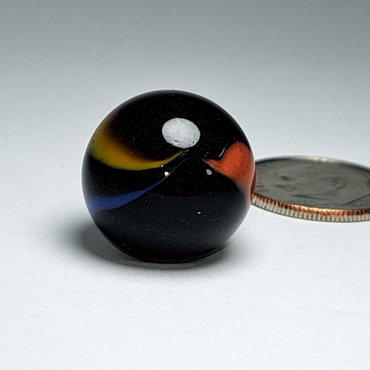 Vintage MARBLE: Black, Swirl Orange/Rust & Yellow/Gold & Blue | eBay Vintage MARBLE: Black, Swirl Orange/Rust & Yellow/Gold & Blue | eBay