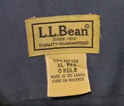 L.L. Bean Shirt Mens XL Blue Long Sleeve Button Front Embroidered Casual Workwea - Picture 6 of 11