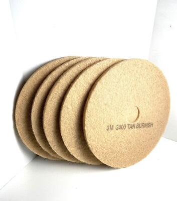 3m 05606 Ultra High-speed Floor Burnishing Pads 3400, 20'' Dia, Tan, 5/carton