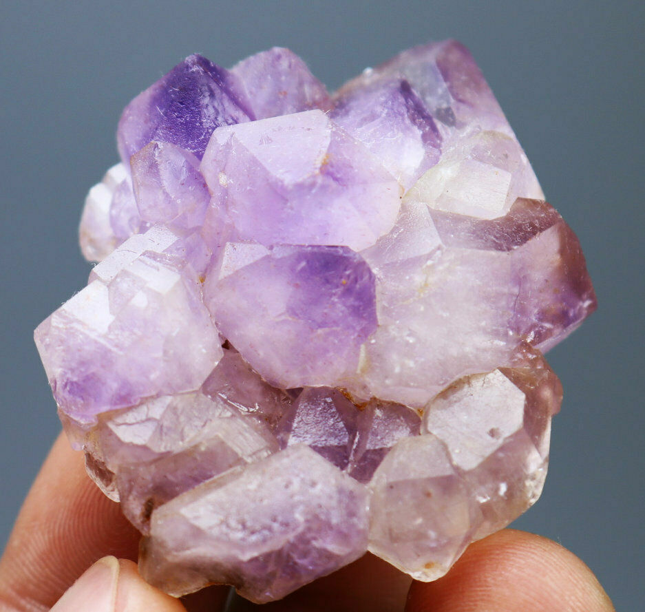 Natural Skeletal Amethyst Clear Quartz Crystal Point Mineral Specimen 41g