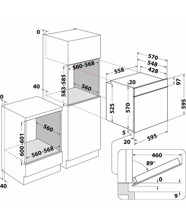 Hotpoint SA2844HIX Class 2 Built In 60cm A+ Electric Single Oven