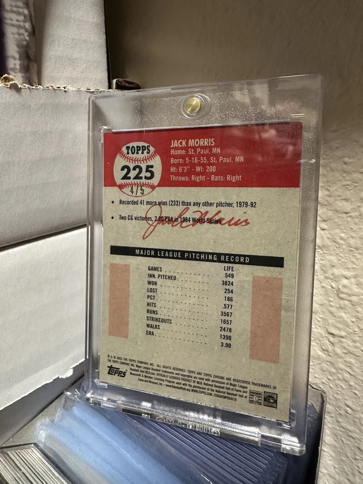 2022 Topps Chrome Platinum Rose Gold Toile Refractor Jack Morris #4/5 - Image 2 of 4