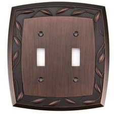 allen  roth 2-Gang Dark Oil-Rubbed Bronze Metal Indoor Toggle Wall Plate Z23...