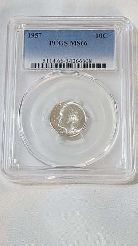 1957 Roosevelt Dime MS66 PCGS 10C BLAST WHITE - Picture 4 of 4