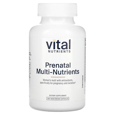 Vital Nutrients PRENATAL MULTI-NUTRIENTS 180 Veg Caps Exp: 04/2026 FREE Shipping