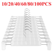 100PCS Pants Hangers with Adjustable Anti-Rust Clips for Pants Skirts Clothes