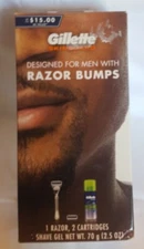 Gillette SkinGuard Gift Set - 1 Razor, 2 Cartridges Refills & 2 Shave Gel - New 