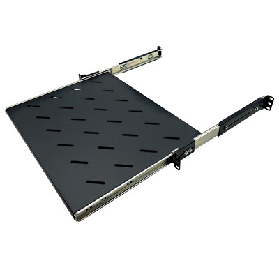 Electriduct 1U 19-Inch Adjustable 4 Post Rack Mount Vented Sliding Shelves