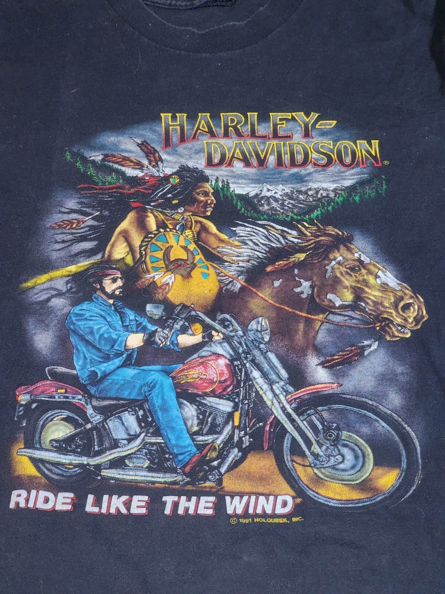 VTG Harley Davidson Ride Like The Wind 1991 Single Stitch T-shirt