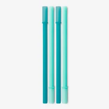 GoSili Reusable Platinum Silicone Sili Straws, Standard Size, Sea/Teal