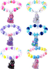 Cat Charm Bracelets Sparkling Kitten Party Favor Bracelets 6PCS Pinata Filler Ki