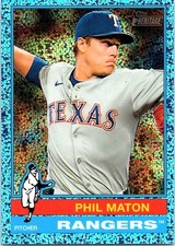 2025 Topps Heritage #567 Phil Maton Chrome Light Blue Sparkle