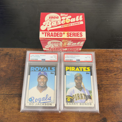 1986 Topps Traded Baseball Complete Set- Bo Jackson  and Barry Bonds PSA 8