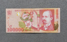Romania 100000 Lei 1998 Banknote Nicolae Grigorescu P-110 VF+