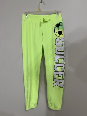 Justice Girls Size 12 Neon Lime Green Soccer Joggers Soft Perfect Condition