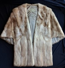 Vintage Mink Fur Stole Capelet - Genuine Silk Lining