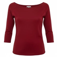 Wolford Women's Red Cordoba Boatneck Seamless Stretch Long Sleeve, Size M, EUC