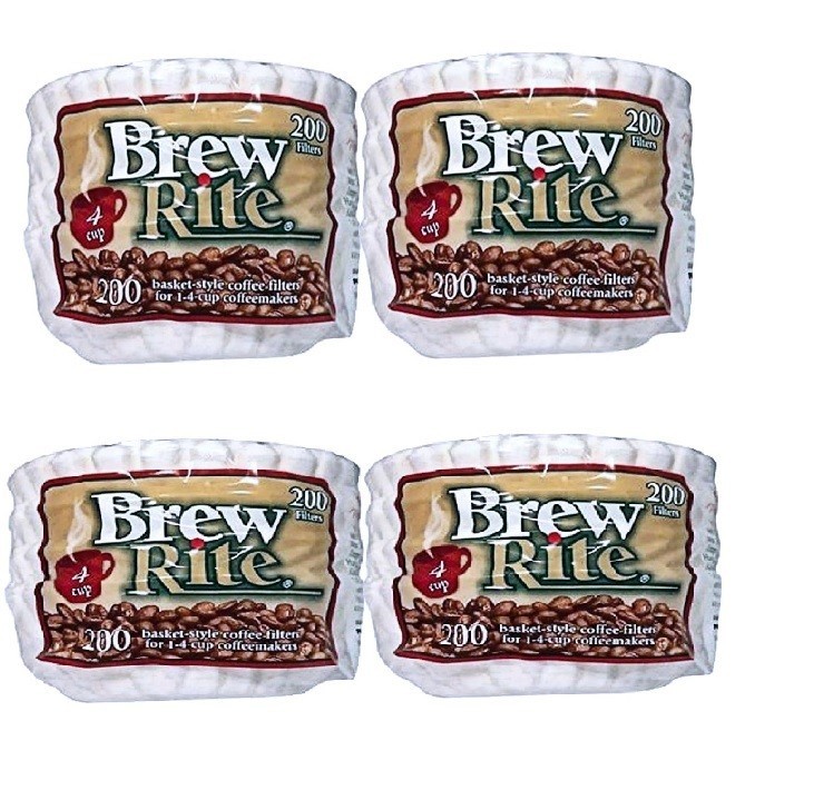Brew Rite 4 Cup Coffee Basket Disposable Filters - 800 Ct - 