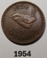 1954 Queen Elizabeth II Farthing Coin. See photos for condition.