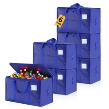 6 Pack Moving Bags Heavy Duty Extra Large Storage Totes Clothes Packing Blue