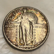 1920 Standing Liberty Quarter, Choice AU  With Luster Z-145