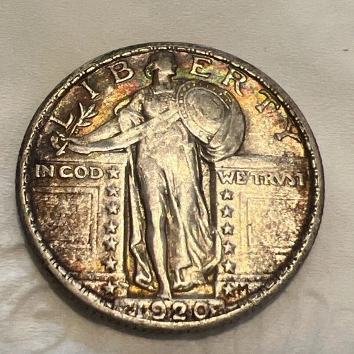 1920 Standing Liberty Quarter, Choice AU  With Luster Z-145