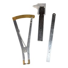 Vintage Vigor GA 308 Caliper Gauge France + General 729 12in Ruler Set Measuring