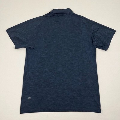 Lululemon Metal Vent Tech Polo Shirt Mens XL Blue Active Performance Golf Preppy