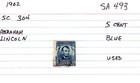 USA 1902 Abraham Lincoln 5 Cent Postage Stamp Blue Used Sc 304 SA 493 — photo 8